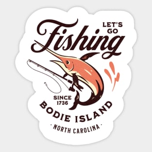 Bodie Island, NC Fishing Summer Vacation Sticker